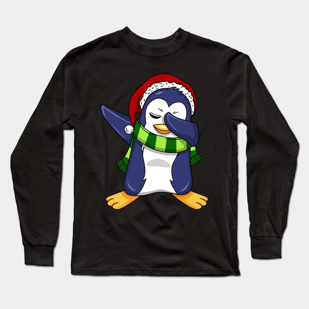 Penguin Dabbing Dab Dance Christmas Gift Long Sleeve T-Shirt by Pummli